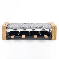 Petit Appareil De Cuisson Raclette et pierre a cuire HKoeNIG - WOD8 - 8 personnes - 1200W - Design bois