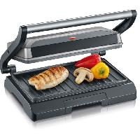 Petit Appareil De Cuisson SEVERIN KG2394 Gril multifonction compact : viande - paninis - légumes - plaques anti-adhésives 23x14 -5 cm - récupérateur de