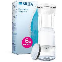 Petit Dejeuner - Cafe Bouteille filtrante - BRITA - Blanc Graphite - 1.3L - 6 filtres MicroDisc - Compatible lave-vaisselle