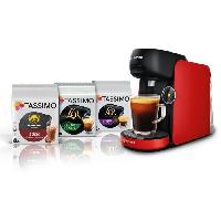 Petit Dejeuner - Cafe Machine a cafe + 3 packs T-discs - BOSCH - TASSIMO FINESSE TAS163E - 1400 W - 0.7 L - Multi-boissons - IntensityBoost - Noir