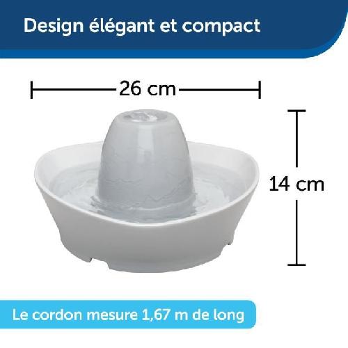 Fontaine A Eau PetSafe - Fontaine en Céramique StreamSide pour Animaux de Compagnie 1.8 L - idéal pour chat et petit chien.Silencieuse. eau