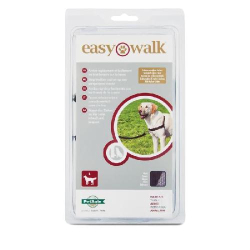 Harnais Animal PetSafe - Harnais Easy Walk avec boucle Anti-Traction et laisse de 1.8 m. Confortable. 4 points de Reglage. Resistant - Noir - L