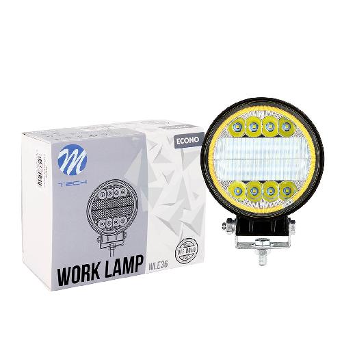 Lampe De Chantier Phare De Travail 38W Rond Econo 2570Lm Max 112X112X45Mm