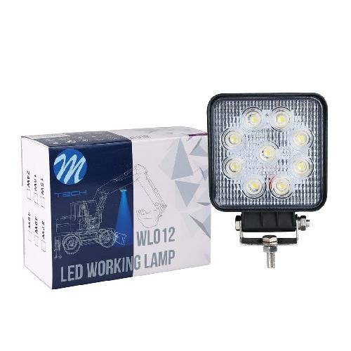 Lampe De Chantier Phare De Travail 9 Led 27W Carre 128X110X58Mm