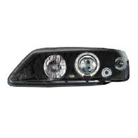 Phares - Feux - Repetiteur Lateral - Clignotants - Centrale Clignotante -  Bloc Feu Arriere - Optique De Phare - Eclairage De Pl 2 Phares Adaptables compatible avec Peugeot 306 93-97 - Noir - Double Angel Eyes