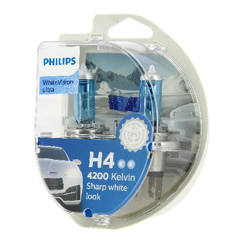 Ampoules H4 12V PHILIPS 2 ampoules H4 WhiteV ultra