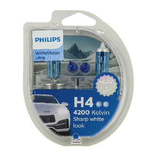 Ampoules H4 12V PHILIPS 2 ampoules H4 WhiteV ultra