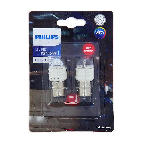 Ampoules Wedgebase - Veilleuses PHILIPS P21-5W Red Ultinon Pro