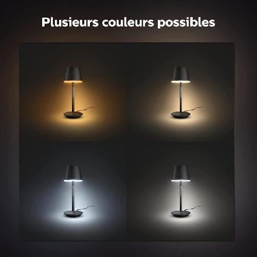 Ampoule Intelligente Philips White and Color Ambiance. lampe a poser portable Hue Belle. compatible Bluetooth. blanche