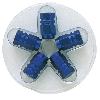 Piece Detachee De Pneu - Valve Pneu 5 bouchons de Valves - Bleu - Hexagonaux