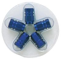 Piece Detachee De Pneu - Valve Pneu 5 bouchons de Valves - Bleu - Hexagonaux