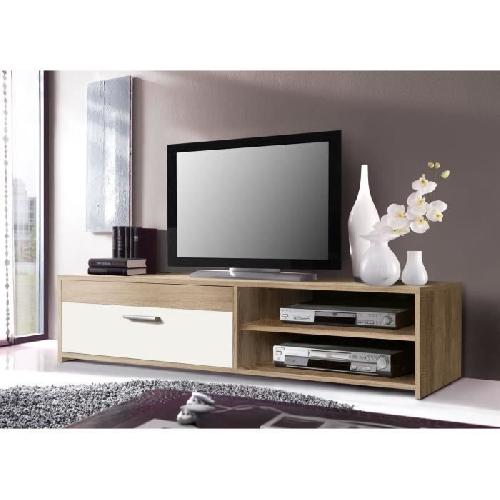 PILVI Meuble TV - Chene et blanc - L 120 cm
