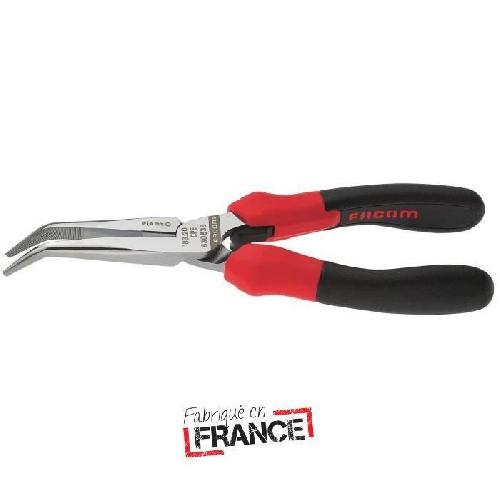 Pince - Tenaille - Tenaille Russe - Coupe Boulon Pince a becs demi-ronds coudes effiles FACOM 183A.20CPEPB - Bec fin et finement strie pour renforcer la prise