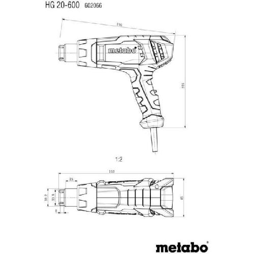 Decapeur Pistolet a air chaud - METABO - HG 20-600