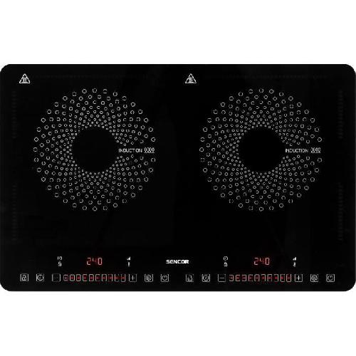 Plaque De Cuisson Posable Plaque de cuisson a induction - SENCOR - SCP 4501BK - 3400 W - 2 foyers - Ultra fin - Noir