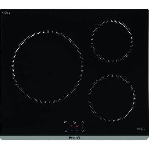 Table - Plaque De Cuisson - Induction Plaque de cuisson induction - BRANDT - 3 zones - L60 cm - TI364B - 7200 W - Noir