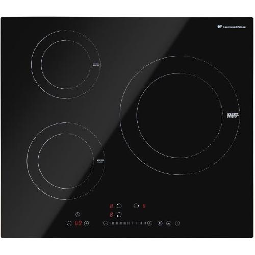 Table - Plaque De Cuisson - Induction Plaque de cuisson induction CONTINENTAL EDISON 3 foyers L59 x P52 cm CETI3Z3B3T