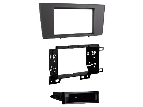 Facade autoradio Volvo Plaque de fixation 2Din avec rangement pour Volvo S60 V70 XC70 gris