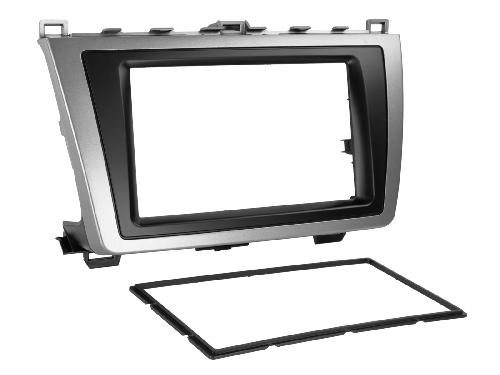 Facade autoradio Mazda Plaque de support 2Din Mazda 6 -GH- 2008-2013 argent noir