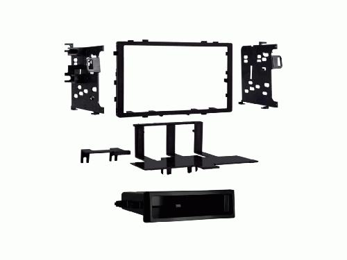 Facade autoradio Honda Plaque de support autoradio 2Din avec compartiment pour Acura Honda Isuzu noir