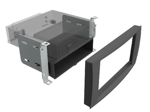 Facade autoradio VW Plaque de support autoradio 2Din avec compartiment pour VW T5-7H- Touareg-7L-
