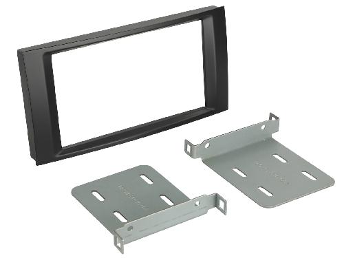 Facade autoradio VW Plaque de support autoradio 2Din noire pour VW T5 2003-2015 Touareg 2003-2010