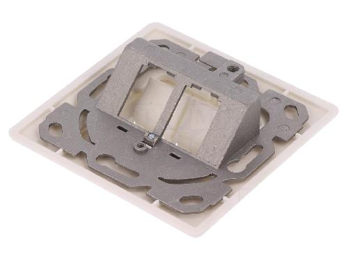 Cable - Connectique Pour Peripherique Plaque frontale murale RJ45 femelle coude X2 Keystone - blanc
