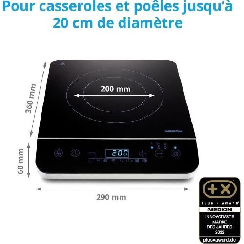 Plaque De Cuisson Posable Plaque induction posable - MEDION - MD 17595 - 1 Feu - L 29 x P 36 cm