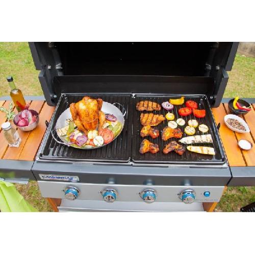 Accessoire Barbecue Plancha - Grille - Plaque - Tablette - Couvercle Plat de cuisson verticale pour volaille CAMPINGAZ - Inox - 31 x 37 cm