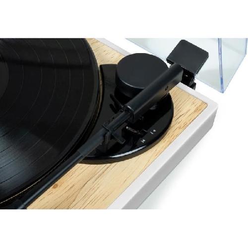 Platine Vinyle - Tourne-disque Platine vinyle THOMSON TT301 - Design bois et blanc - Tete de lecture Audio-Technica AT3600L - 33 et 45 tours