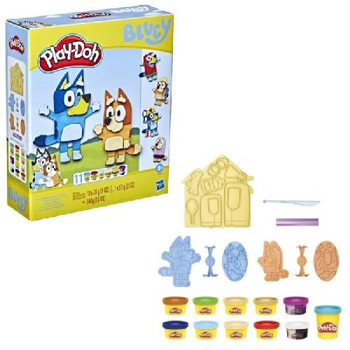 Jeu De Pate A Modeler Play-Doh Bluey se déguise. Coffret avec 11 pots de pâte a modeler Bluey et a sa soeur Bingo. des 3 ans