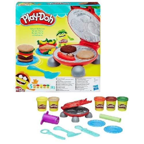 Jeu De Pate A Modeler Play-Doh Burger Party. Set pâtes a modeler Playdoh Kitchen. Accessoires pour créer des hamburgers et hot-dogs. Des 3 ans