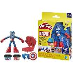 Play-Doh Captain America. coffret Bouclier tamponneur avec figurine flexible. accessoires et pâte a modeler. des 4 ans. Marvel