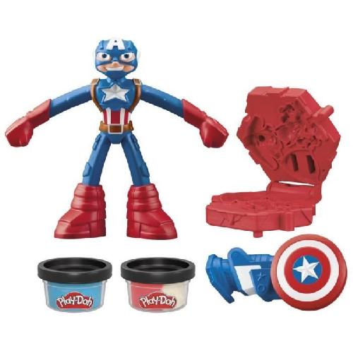 Jeu De Pate A Modeler Play-Doh Captain America. coffret Bouclier tamponneur avec figurine flexible. accessoires et pâte a modeler. des 4 ans. Marvel