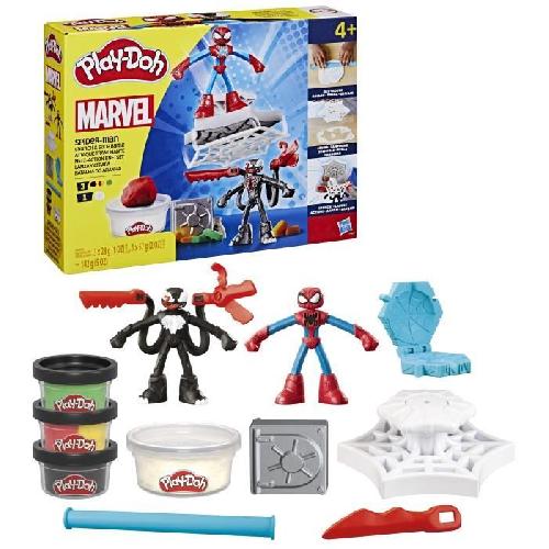 Jeu De Pate A Modeler Play-Doh Spider-Man. coffret Attaque tranchante avec 2 figurines flexibles. 7 accessoires et pâte a modeler. des 4 ans. Marvel