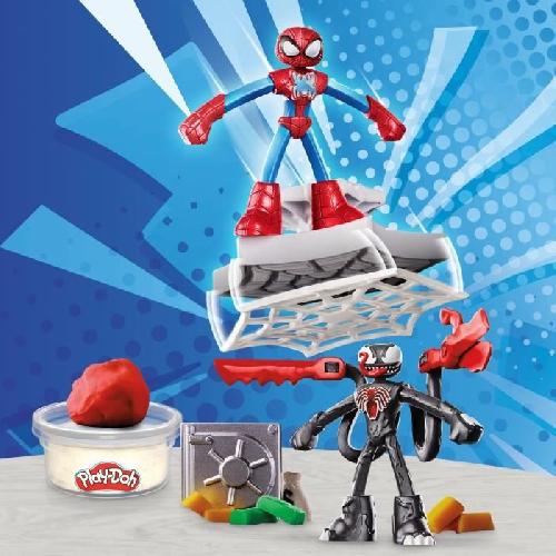 Jeu De Pate A Modeler Play-Doh Spider-Man. coffret Attaque tranchante avec 2 figurines flexibles. 7 accessoires et pâte a modeler. des 4 ans. Marvel