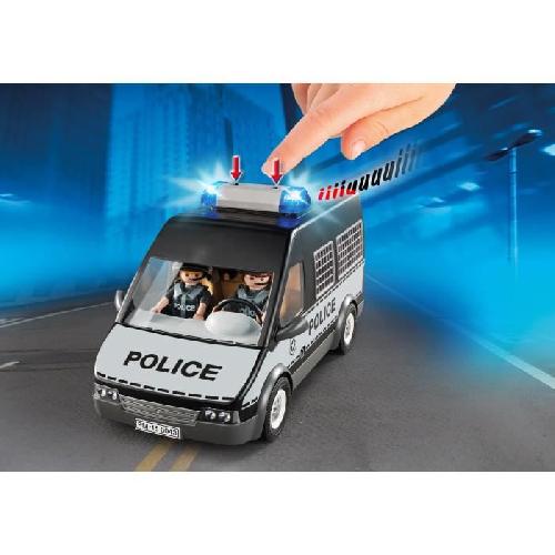 PLAYMOBIL 6043 Fourgon de police avec sirene et gyrophare. City Action Les policiers. 56 pieces. Pour enfant des 4 ans