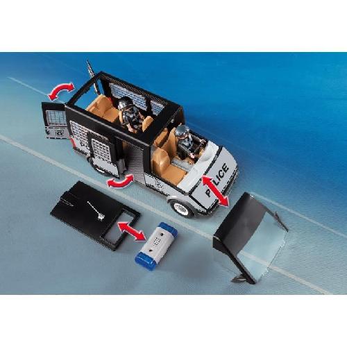 PLAYMOBIL 6043 Fourgon de police avec sirene et gyrophare. City Action Les policiers. 56 pieces. Pour enfant des 4 ans
