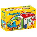 PLAYMOBIL - 70184 - PLAYMOBIL 1.2.3 - Ouvrier avec camion et garage - Materiaux mixtes - Enfant - Multicolore