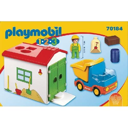 Univers Miniature - Habitation Miniature - Garage Miniature PLAYMOBIL - 70184 - PLAYMOBIL 1.2.3 - Ouvrier avec camion et garage - Matériaux mixtes - Enfant - Multicolore
