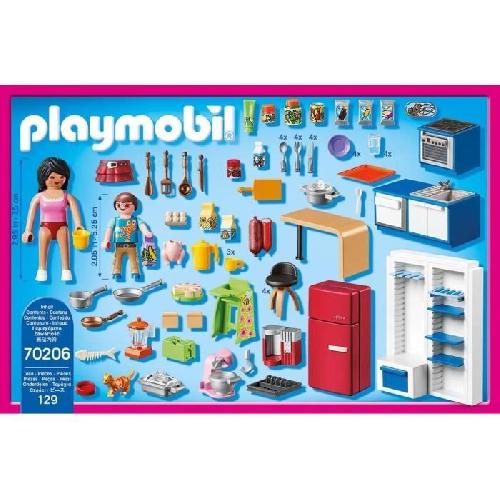 Univers Miniature - Habitation Miniature - Garage Miniature PLAYMOBIL 70206 Cuisine familiale. Dollhouse La Maison Traditionnelle. 129 pieces. des 4 ans