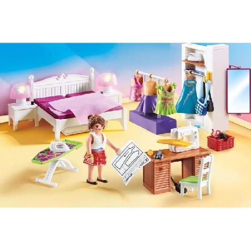 Univers Miniature - Habitation Miniature - Garage Miniature PLAYMOBIL - 70208 - Dollhouse La Maison Traditionnelle - Chambre avec espace couture