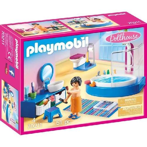 Univers Miniature - Habitation Miniature - Garage Miniature PLAYMOBIL 70211 Salle de bain avec baignoire. Dollhouse La Maison Traditionnelle. 51 pieces. Des 4 ans