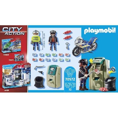 PLAYMOBIL - 70572 - City Action - Policier avec moto et voleur - Bleu - A partir de 4 ans - Mixte