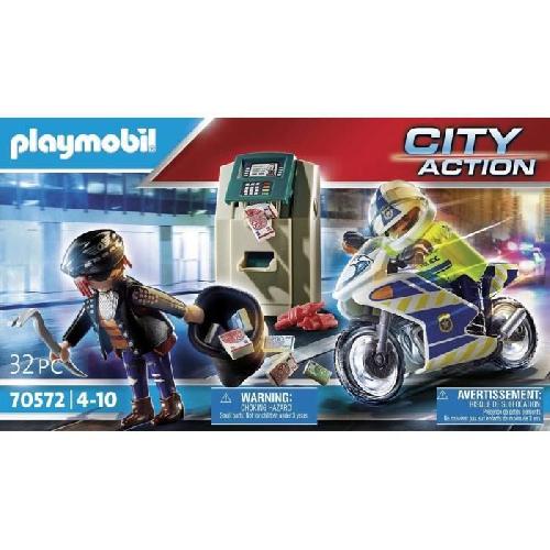 PLAYMOBIL 70572 Policier en moto et voleur. City Action. Les policiers. Des 4 ans