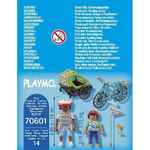Univers Miniature - Habitation Miniature - Garage Miniature PLAYMOBIL - 70601 - Cyclistes maman et enfant