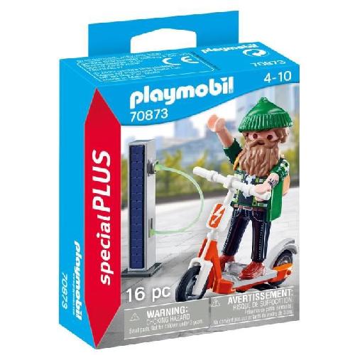 Univers Miniature - Habitation Miniature - Garage Miniature PLAYMOBIL - 70873 - Hipster avec trotinette electrique