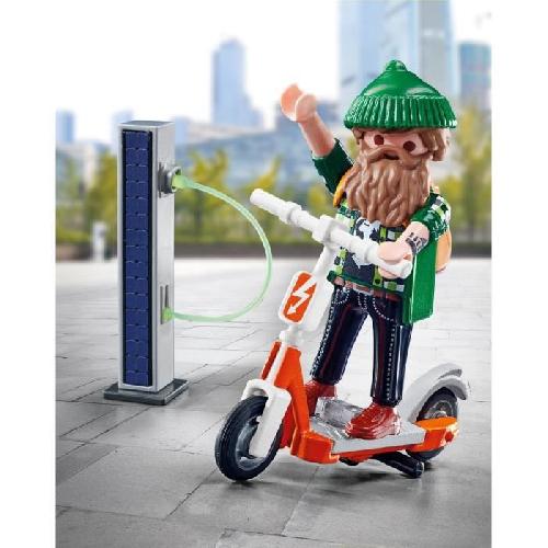 Univers Miniature - Habitation Miniature - Garage Miniature PLAYMOBIL - 70873 - Hipster avec trotinette electrique