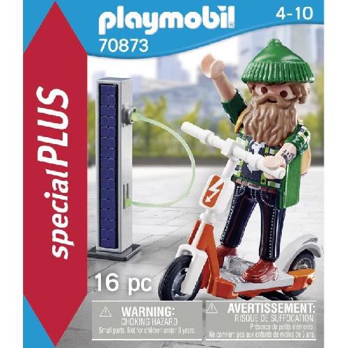 Univers Miniature - Habitation Miniature - Garage Miniature PLAYMOBIL - 70873 - Hipster avec trotinette electrique
