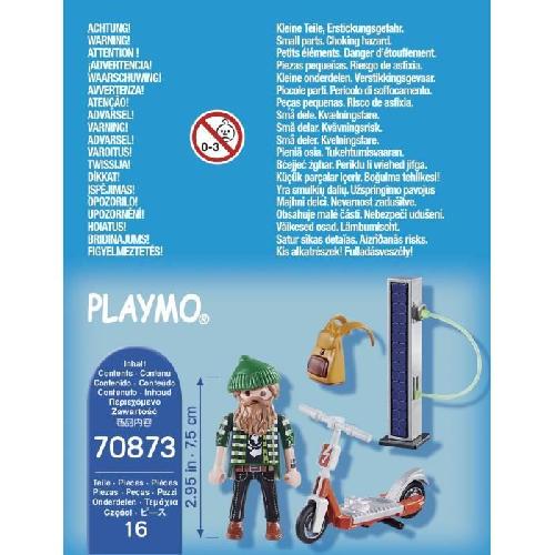 Univers Miniature - Habitation Miniature - Garage Miniature PLAYMOBIL - 70873 - Hipster avec trotinette electrique